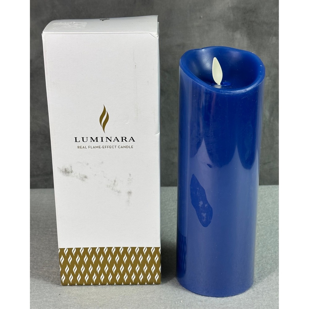 Luminara 8 1/2" Blue LED Flameless Pillar Candle ~ NEW ~